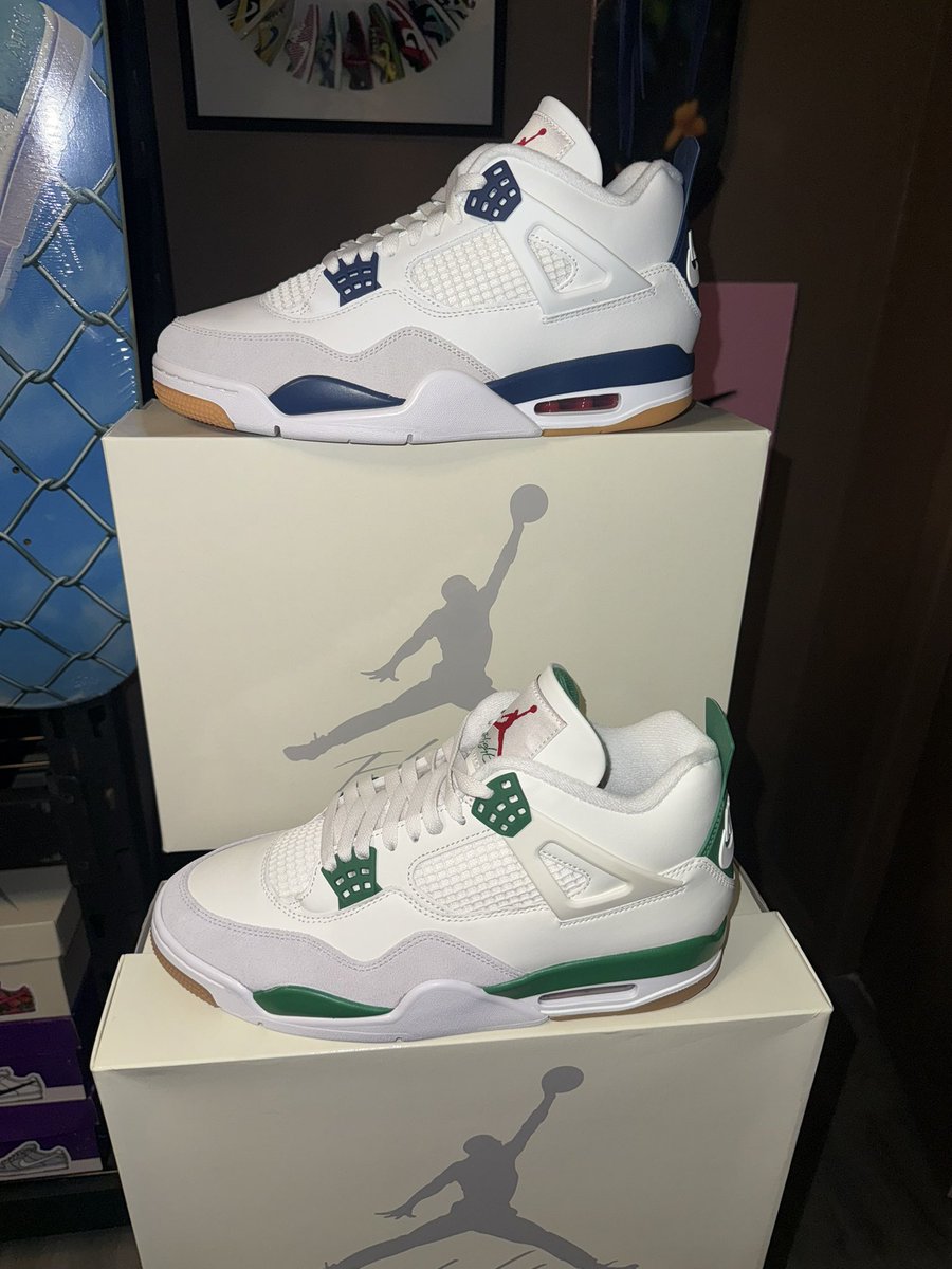 Sb_OrNothing's tweet photo. Nike SB x Air Jordan 4 #Navy & #PineGreen ๐ฎโ๐จ๐ฎโ๐จ We just have to add the Red Ones ๐๐๐๐๐๐ @nikesb #NavySB #PineGreen #SB https://t.co/ORttGw9A9z