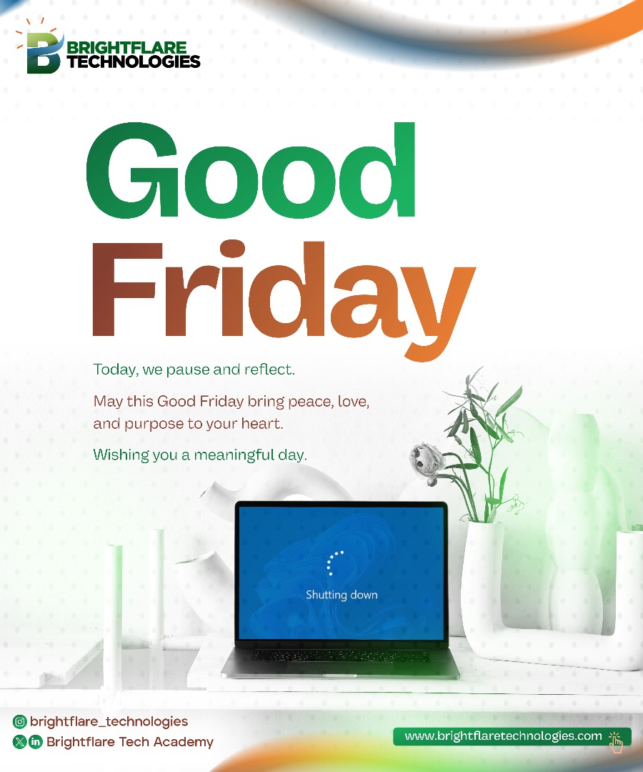 BrightflareTech's tweet photo. Today, we pause and reflect.

May this Good Friday bring peace, love, and purpose to your heart.

Wishing you a meaningful day.

#goodfriday #easterweekend #brightflaretech

papaya 10 kilo wizkid Apple music wike big 4 chioma burkina faso https://t.co/NvrVerBzmt
