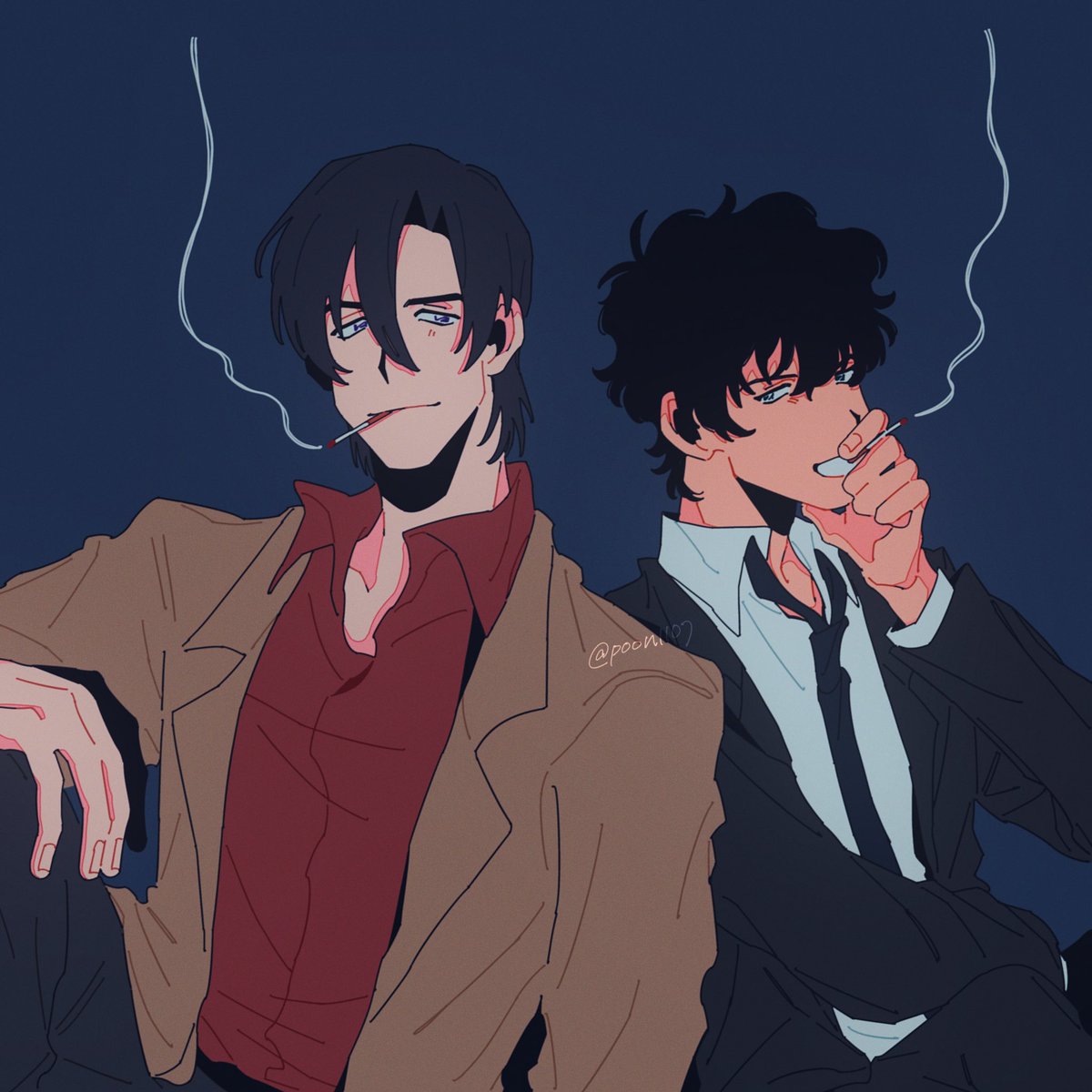 poon1107's tweet image. k学組(景零、萩松、伊達ナタ)

かなり前の絵ですが再掲~