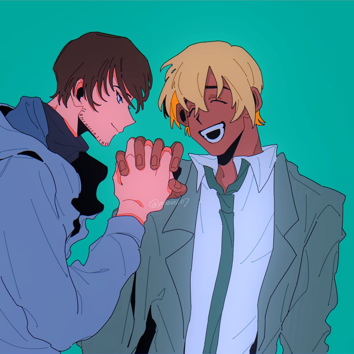 poon1107's tweet image. k学組(景零、萩松、伊達ナタ)

かなり前の絵ですが再掲~