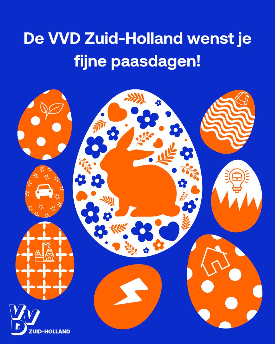 Het gehele team van de VVD Zuid-Holland wenst je fijne paasdagen! 🐣

Deze dagen in het teken van hoop en optimisme inspireren ons om vol goede energie en met frisse ideeën door te gaan voor een nóg mooier Zuid-Holland. 💙🧡