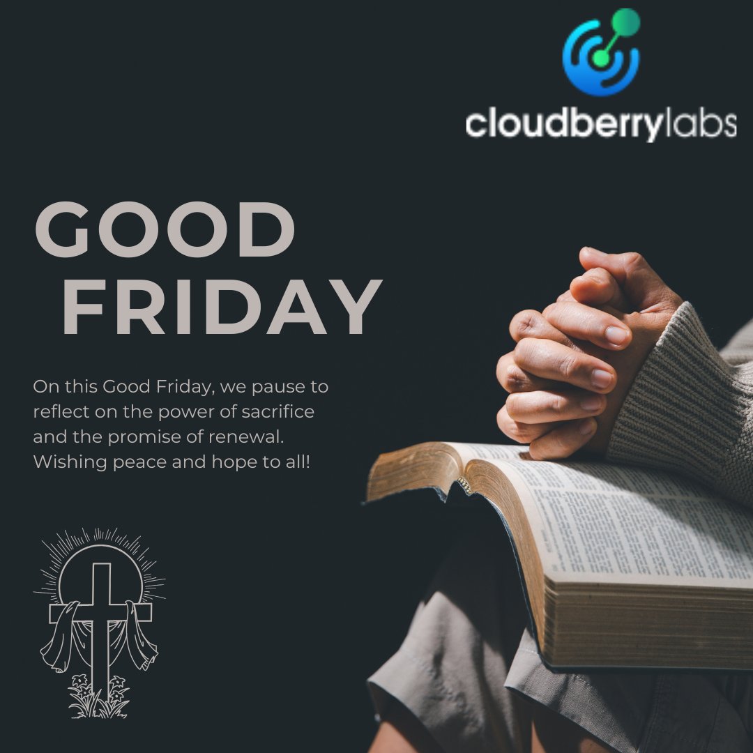 CloudberryLabs's tweet photo. On this Good Friday, may we pause, reflect, and find hope in the power of love and sacrifice. ✝️
 
#GoodFriday #Hope #Reflection #FaithInGod https://t.co/VqUos3wAyj