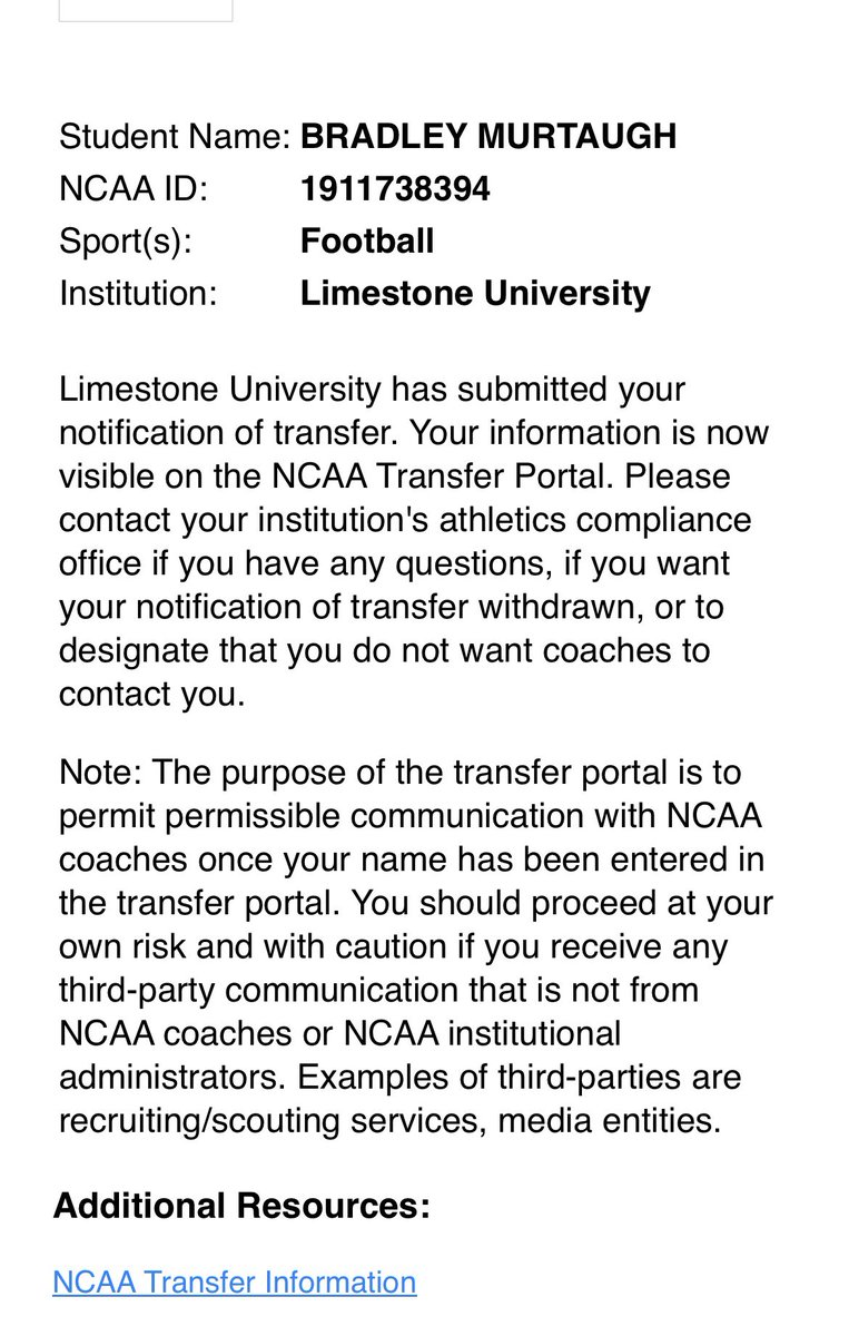 I’ve been officially entered in the portal!