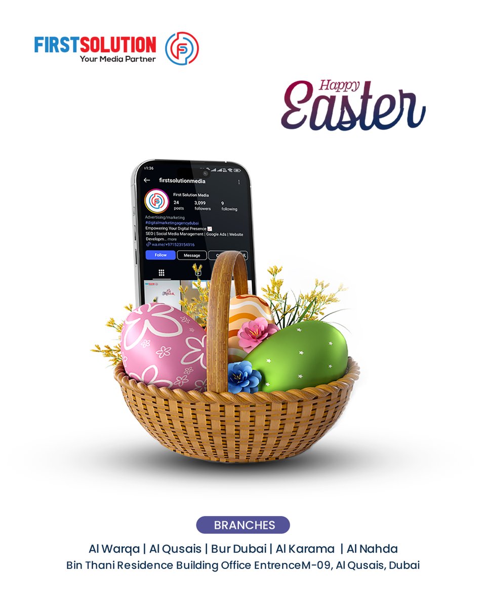 FSolutionMedia's tweet image. Wishing you a bright and beautiful Easter filled with creativity, joy, and fresh beginnings!
May this season of renewal inspire growth in every part of your journey.
Happy Easter from all of us at First Solution Media!

#HappyEaster #FirstSolutionMedia #DigitalBeginnings