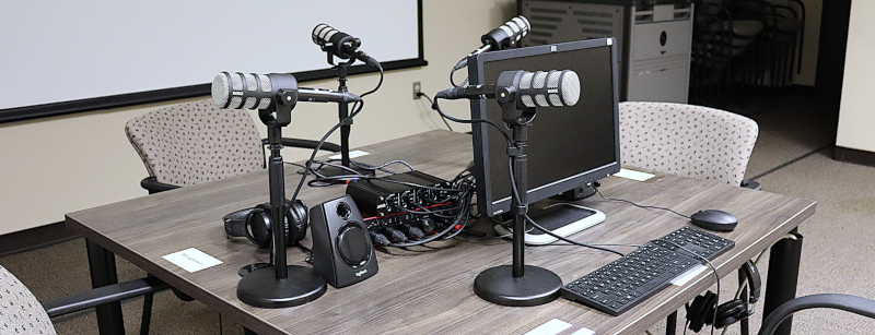🎙️ Ready to record your podcast? Check out our Podcast Studio in RT 325! Up to 4 speakers, multitrack recording with Audacity or Adobe Audition. Reserve now: 216-687-2479 or walk-in! For more information, visit ow.ly/crbr50VCU1g