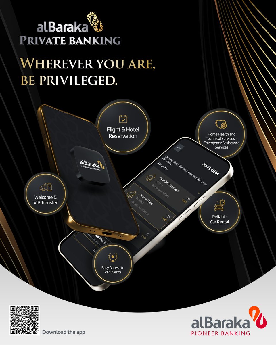 albarakacomtr's tweet photo. Albaraka Private Concierge uygulaması ile ayrıcalıklar artık cebinizde!
**
With the Albaraka Private Concierge application, privileges are now at your fingertips!
#AlbarakaTürk #ÖzelBankacılık #Consierge https://t.co/wL6UOS8iDF
