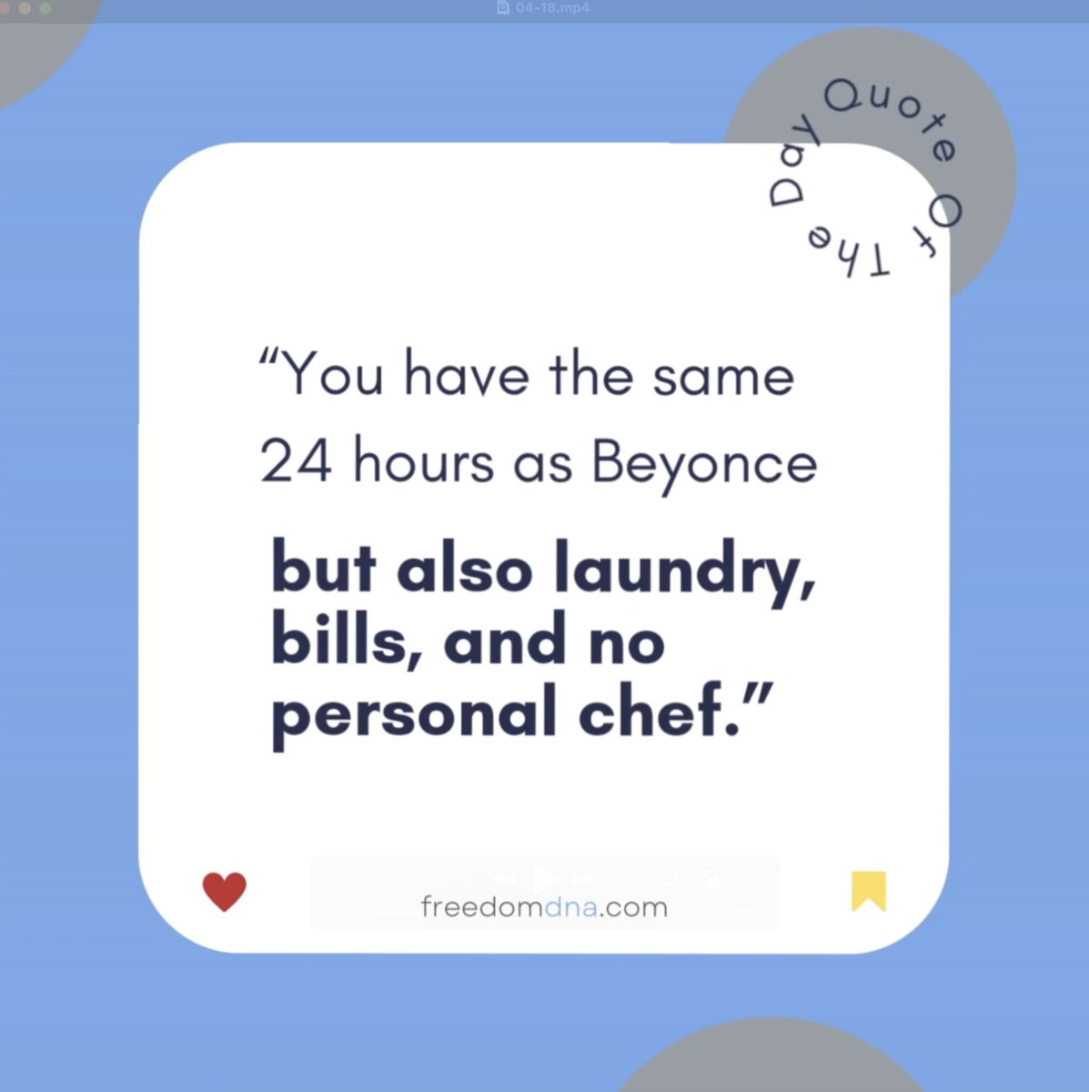 thefreedomDNA's tweet image. "You have the same 24 hours as Beyonce but also laundry, bills, and no personal chef."

#FridayVibes #ManagingTime #TimeManagement #ProductivityHacks #TimeIsMoney