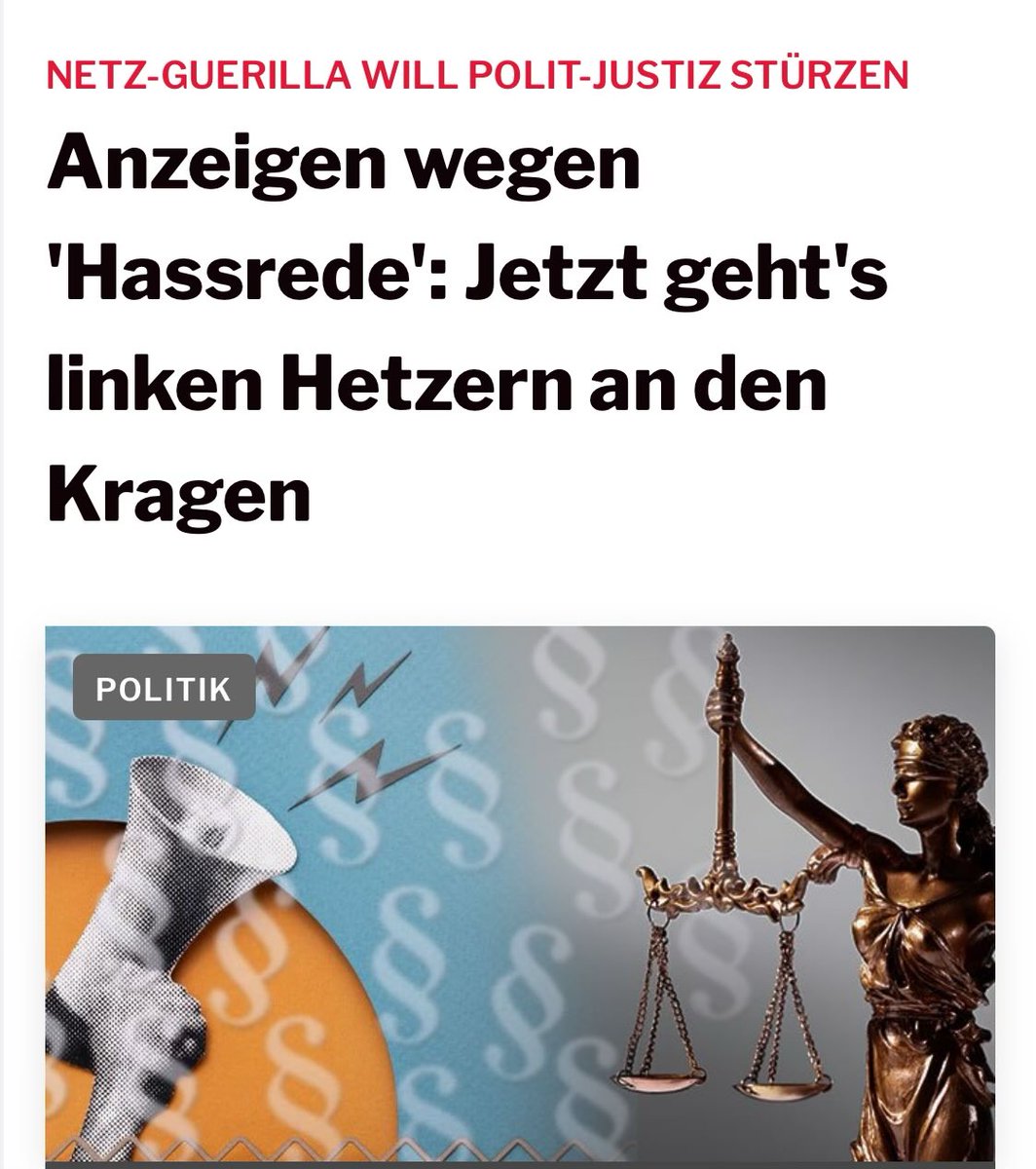 Jetzt wird der Spiess umgedreht 😏

Vielleicht merken die Linken so, was sie mit ihrer unkontrollierten Anzeige-Flut angerichtet haben.