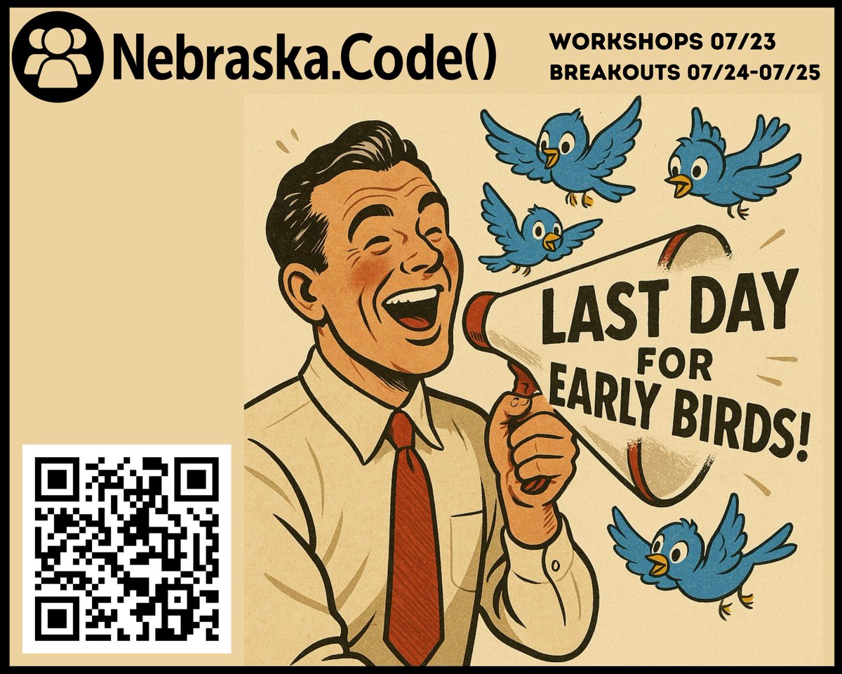 Today is the LAST DAY to save with EARLY BIRD PRICING for Nebraska.Code()!

nebraskacode.amegala.com