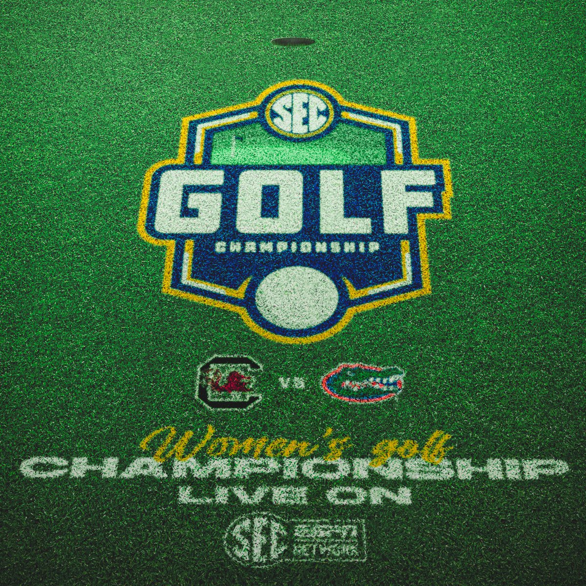 Southeastern Conference (@sec) on Twitter photo For the title.
⛳️ No. 1 <a href="/GamecockWGolf/">Gamecock Women's Golf</a> vs. No. 7 <a href="/GatorsGolf/">Gators Golf</a>
📺 <a href="/SECNetwork/">SEC Network</a> & the ESPN app: secsports.social/wgch25
#SECGolf x #SECChampionship For the title.
⛳️ No. 1 <a href="/GamecockWGolf/">Gamecock Women's Golf</a> vs. No. 7 <a href="/GatorsGolf/">Gators Golf</a>
📺 <a href="/SECNetwork/">SEC Network</a> & the ESPN app: secsports.social/wgch25
#SECGolf x #SECChampionship