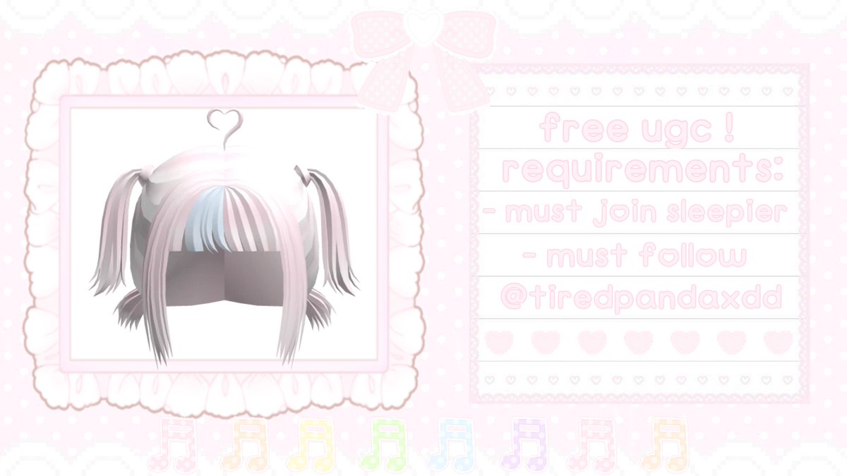 αΆ» π π° (@sleepiestpandas) on Twitter photo ββββββββββββ
πfree limited ugc !
requirements:
β‘ must follow: roblox.com/users/20586775β¦
β‘ must join: roblox.com/communities/14β¦
code will be dropped around 5 pm cst in my server discord.gg/eN2nmj5hGc
#freerobloxugc #robloxugc #RobloxDev
ββββββββββββ ββββββββββββ
πfree limited ugc !
requirements:
β‘ must follow: roblox.com/users/20586775β¦
β‘ must join: roblox.com/communities/14β¦
code will be dropped around 5 pm cst in my server discord.gg/eN2nmj5hGc
#freerobloxugc #robloxugc #RobloxDev
ββββββββββββ