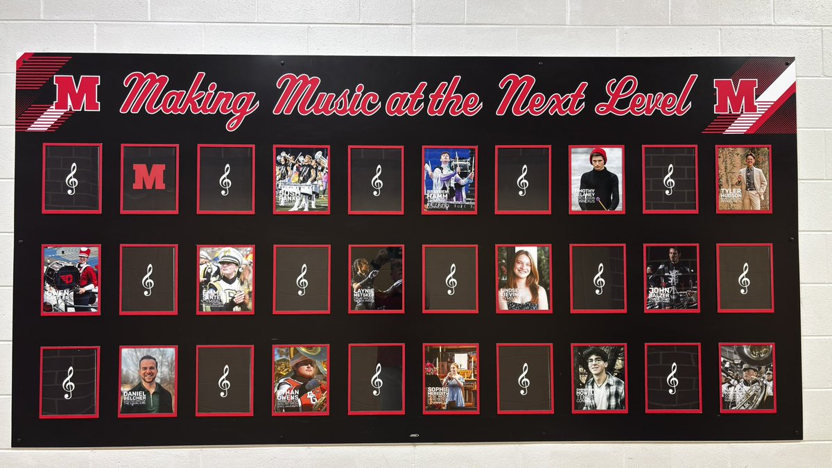 Little glow up for our Milford Music alumni recognition board!