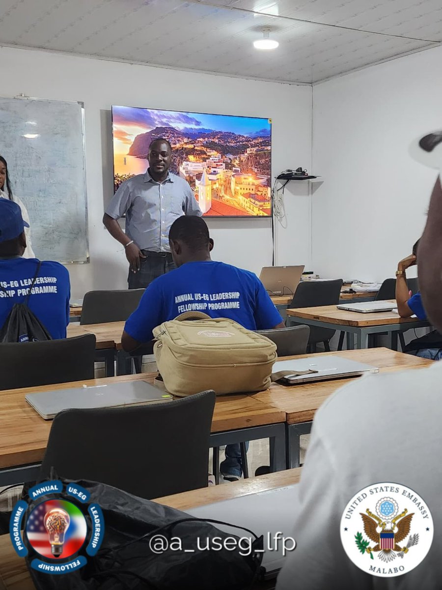 a_useg_lfp's tweet photo. El jueves 17 de abril de 2025, los cursillistas del Annual US-EG Leadership Fellowship Programme realizaron una visita corporativa a las instalaciones de OFFICETECH, una empresa referente en el ámbito de soluciones tecnológicas y suministros de oficina en Guinea Ecuatorial. https://t.co/nbvYch3RKh