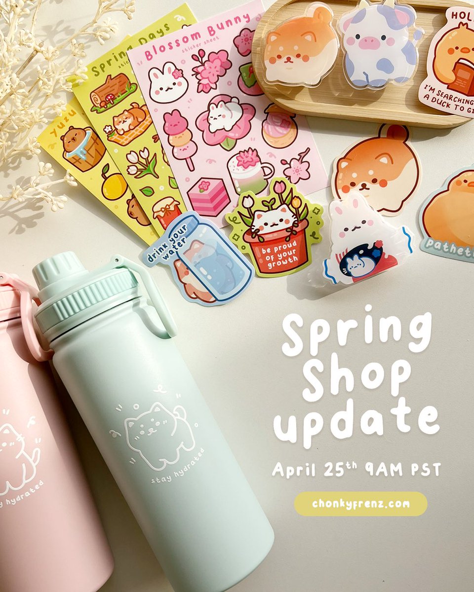 chonkyfrenz's tweet photo. save the date ποΈ our BIG spring shop launch is finally dropping on 04/25 @ 9am pst πΈπ·
#stationeryshop #shopupdate #shoplaunch https://t.co/GcADstoEfH