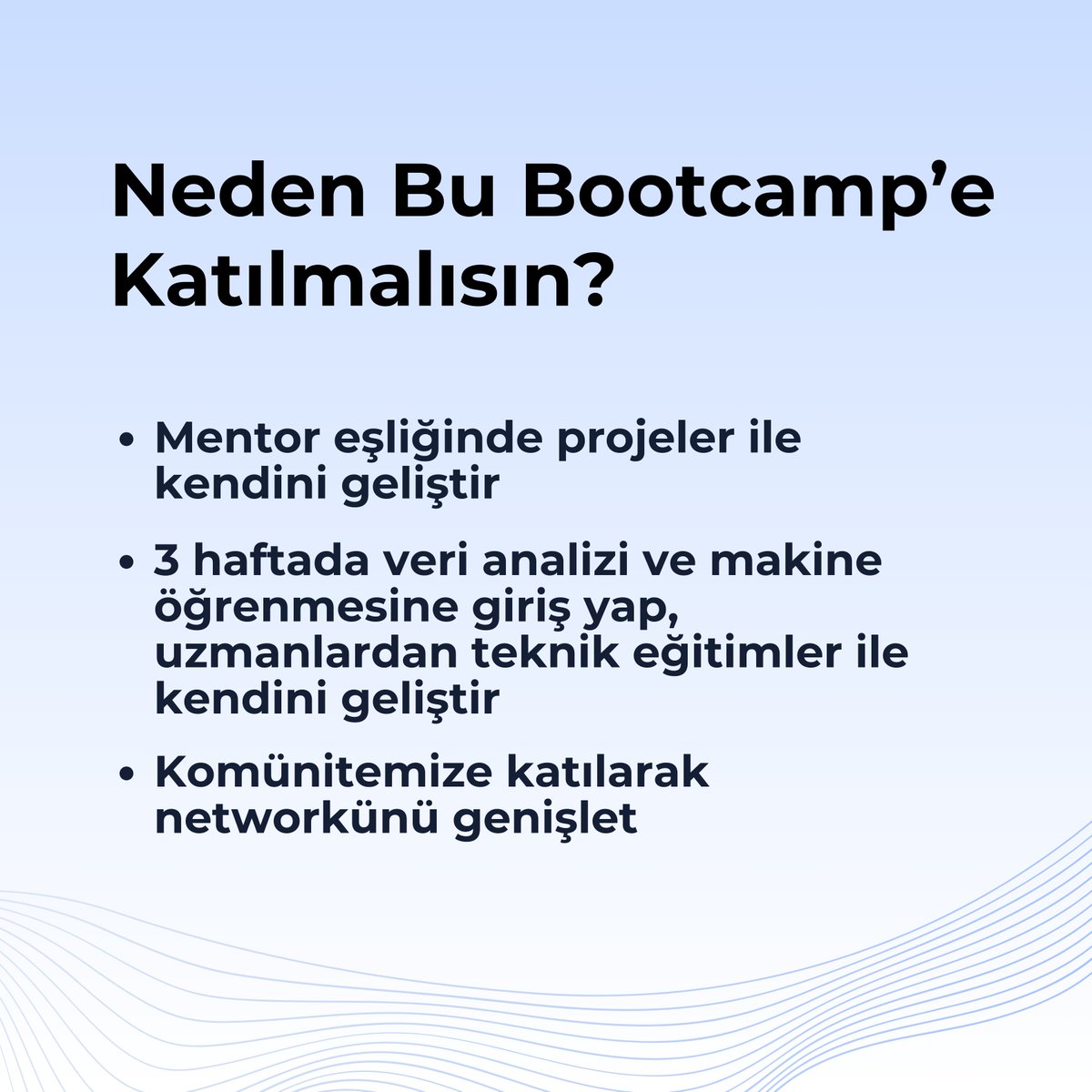 🚀 <a href="/Akbank/">Akbank</a>  &amp; <a href="/GlobalAIHub/">Global AI Hub</a> iş birliğiyle Makine Öğrenmesine Giriş Bootcamp başlıyor!

AI yolculuğuna sağlam bir adım atmak isteyenler için müthiş bir fırsat!

📅 Son başvuru: 29 Nisan
🔗 Başvuru: forms.gle/m61USfQXKRQ9GW…

#AI #Bootcamp #YapayZeka #VeriBilimi