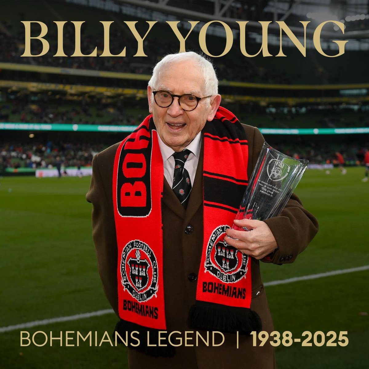 It is with great sadness that Bohemian FC confirms that Billy Young, our longest-serving and greatest-ever manager, passed away yesterday at the age of 87: bohemians.ie/billy-young-ri…

As both a player and manager, Billy’s service to Bohemians spanned three decades, representing our