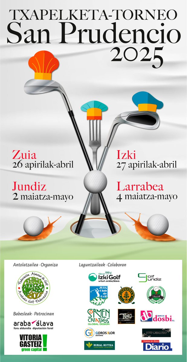 El Domingo 27 de abril tendrá lugar la prueba en @izkigolf
🎯 Modalidad: Parejas Fourball Stableford
🏆 Competición, compañerismo y mucha pasión por el golf.
¡Pon a punto tu swing, apunta las fechas y llama a tu compañero/a de juego! 🗓️