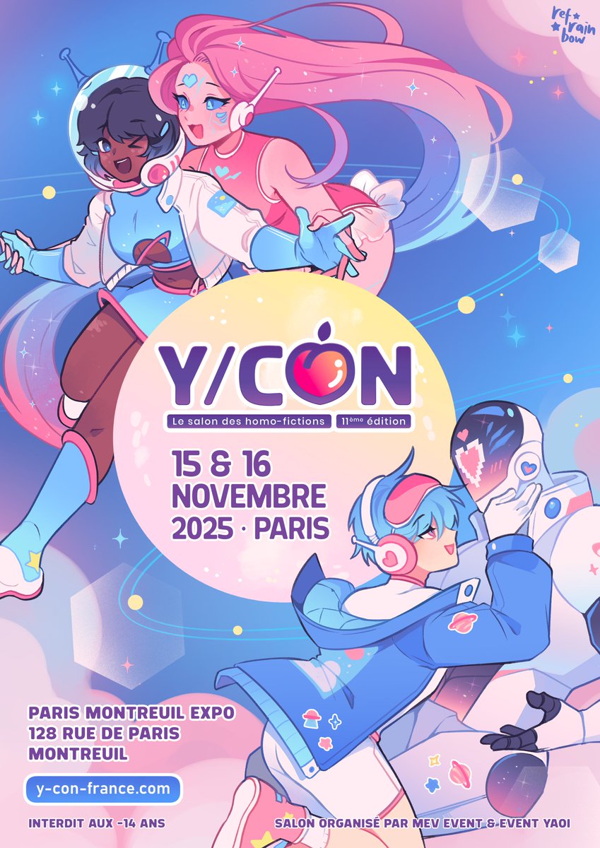 Y/CON (@yconfr) on Twitter photo 🇫🇷
Nous pouvons enfin vous dévoiler l’affiche officielle de la Y/CON 11 réalisée par <a href="/refrainbow/">Ray @ Dokomi 3E11</a> !
Nos deux couples, M/M et F/F, ne sont-ils pas à croquer ?
De quoi nous faire monter au septième ciel si vous voulez notre avis… 😉 🇫🇷
Nous pouvons enfin vous dévoiler l’affiche officielle de la Y/CON 11 réalisée par <a href="/refrainbow/">Ray @ Dokomi 3E11</a> !
Nos deux couples, M/M et F/F, ne sont-ils pas à croquer ?
De quoi nous faire monter au septième ciel si vous voulez notre avis… 😉