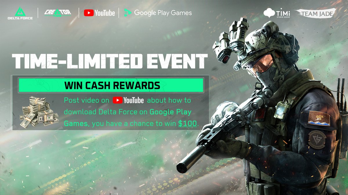 Join our new CreatorHub Event now with a prize pool over $500,000!

Delta Force CreatorHub events are now available on Twitch, YouTube, and TikTok, where creators with 100+ followers can join to win cash rewards and Delta Tickets!

Apply now and be part of the CreatorHub: