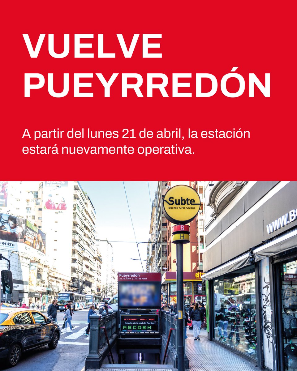 Tras las obras de renovación integral, reabre la estación de la Línea B con combinación con la Línea H.

Si hicieron trabajos de:
✅ Impermeabilización.
✅ Pintura.
✅ Reparación de pisos.
💡 Incorporación de luces LED.
💺 Nuevo mobiliario.