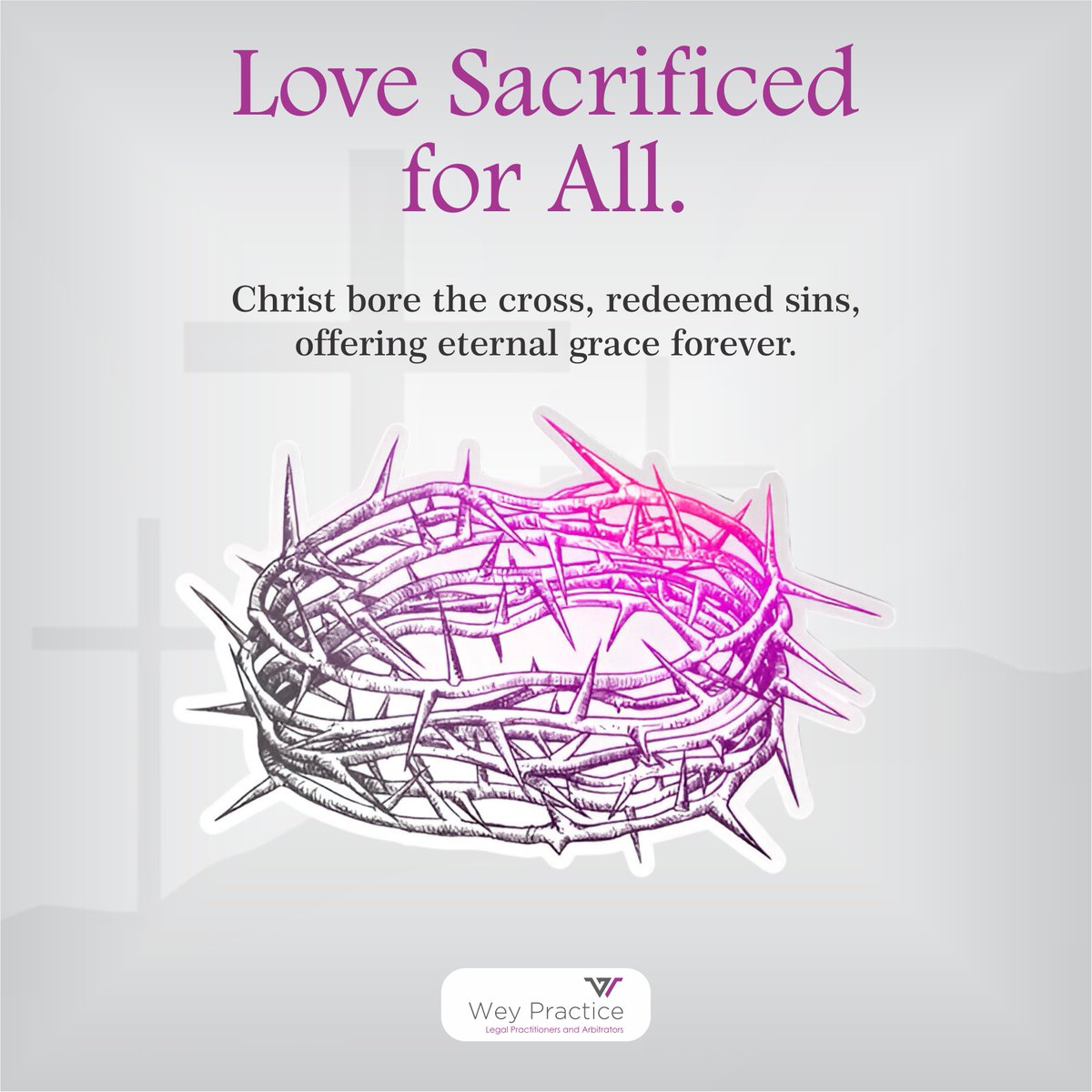 Today, we remember the ultimate sacrifice, love poured out on the cross. Darkness fell, but hope remained. Jesus bore our sins so we could live.

🩷 #GoodFriday #GraceWins #weypractice