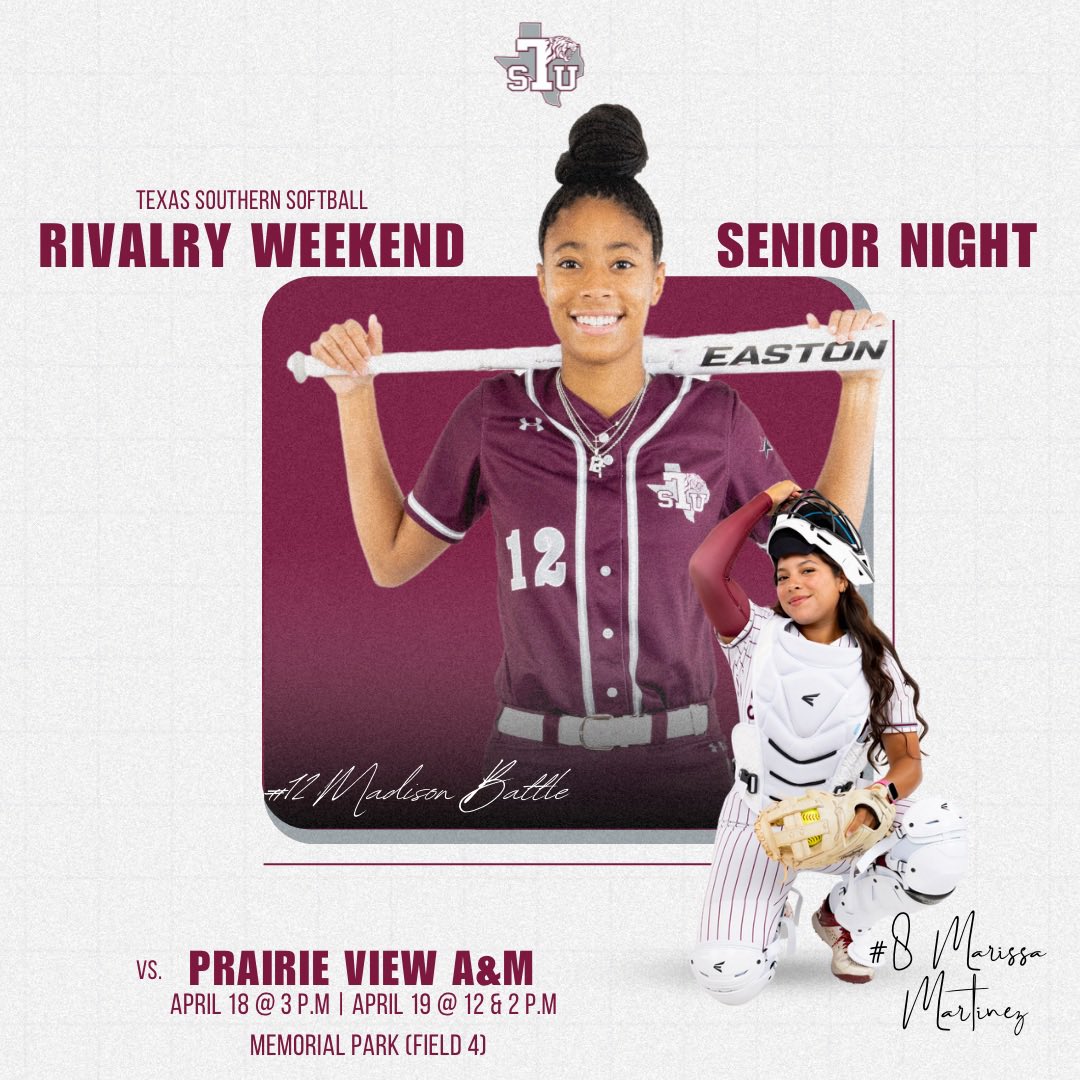 TXSO_Softball's tweet image. It’s GameDay!! 

🆚 Prairie View A&amp;amp;M
🕒 3:00 p.m.
🏟 Memorial Park Sports Complex
📍 Houston, TX 
🎥 tinyurl.com/tsuvspv