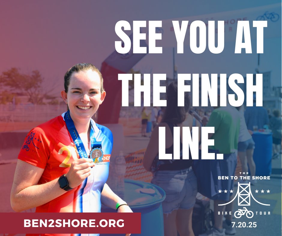 #WhyWeRide isn’t just a hashtag, it’s a rallying cry. 💙 We ride for loved ones, heroes, and because we care.

🔥 New for 2025:
✅ 10-Mile Route Option
✅ Bike Rentals

Join us 7.20.25 &amp; ride for a cause that matters. 🚴‍♂️❤️
👉 ben2shore.org
#Ben2Shore #WhyWeRide