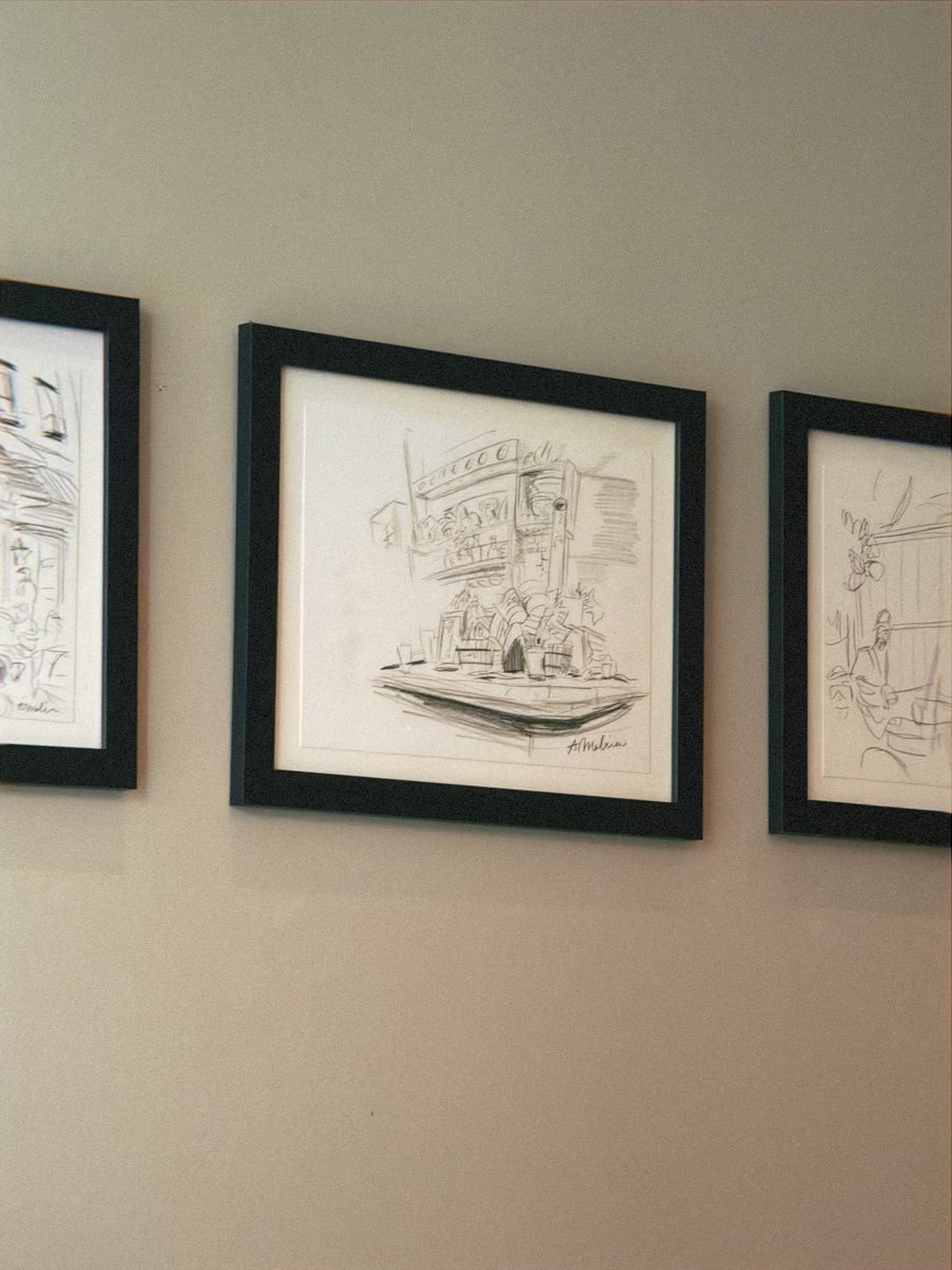 whimcha's tweet photo. my little puerto rican parade sketch exhibition is chilling in east harlem at la fonda boricua restaurant! wepa! 🇵🇷🌺 #nuevayol https://t.co/qNCKQbFTEk