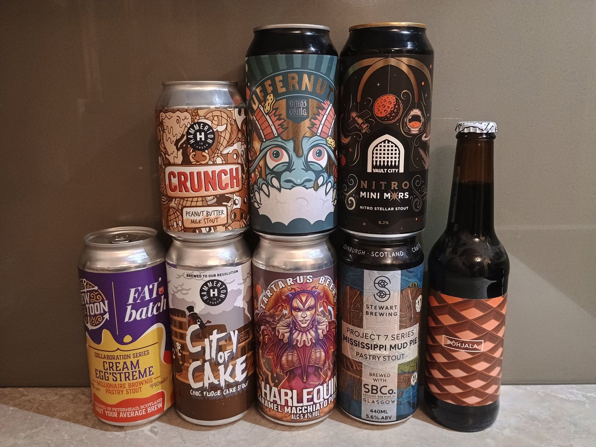 Another successful trip to the best craft beer shop in Aberdeenshire <a href="/hopshopaberdeen/">Hop Shop Aberdeen</a> 🍻 
#CraftBeer #DarkBeer #Stout #Porter
<a href="/BrewToon/">Brew Toon</a> <a href="/HammertonBrew/">Hammerton Brewery</a> <a href="/BrassCastleBeer/">Brass Castle Brewery</a> <a href="/Tartarusbeers/">Tartarus Beers</a> @vaultcitybrew <a href="/StewartBrewing/">StewartBrewing</a> <a href="/pohjalabeer/">Põhjala Brewery</a>