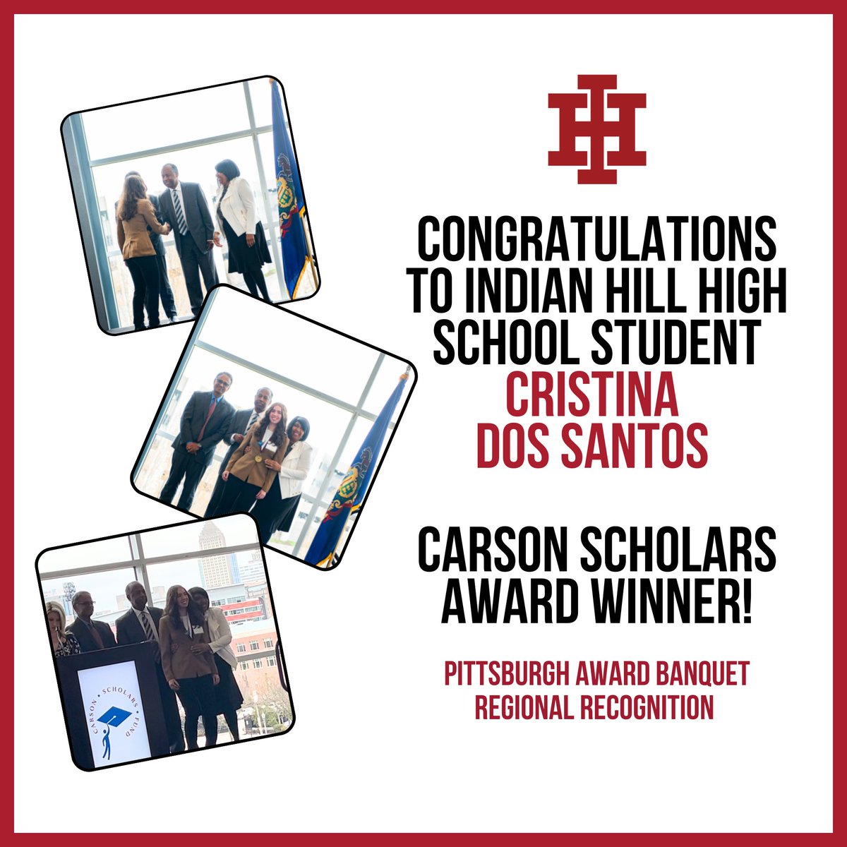 Indian Hill Schools (@ihschools) on Twitter photo Shout out to IHHS student Cristina Dos Santos - Carson Scholars Award Winner! #IHPromise
<a href="/indianhillhs/">Indian Hill High School</a> Shout out to IHHS student Cristina Dos Santos - Carson Scholars Award Winner! #IHPromise
<a href="/indianhillhs/">Indian Hill High School</a>