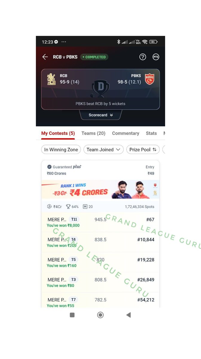 GrandLeagueGuru's tweet photo. Another match
Another mega+gl+mini 
#rcbvspbks👊👊 

https://t.co/TUTnj0K2ED

With almost same analysis on YouTube channel: https://t.co/enwUZ0UewF

#dream11expert #Dream11Winner #dream11 #dream11prediction

#dream11expert #dream11prediction #dream11tips #dream11 #dream11ipl https://t.co/IOHuOl2GNJ