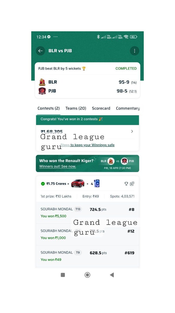 GrandLeagueGuru's tweet photo. Another match
Another mega+gl+mini 
#rcbvspbks👊👊 

https://t.co/TUTnj0K2ED

With almost same analysis on YouTube channel: https://t.co/enwUZ0UewF

#dream11expert #Dream11Winner #dream11 #dream11prediction

#dream11expert #dream11prediction #dream11tips #dream11 #dream11ipl https://t.co/IOHuOl2GNJ