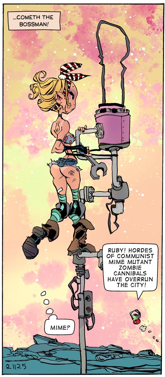 Jack_Stewart's tweet image. The Bossman cometh...
  
#RubyRadio 

Making Single Shot Comics with @AdamArcherArt!

And remember... no overtime!