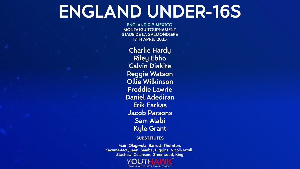 youthhawk's tweet photo. #ENGU16 suffered defeat in their second fixture of the Montaigu Tournament, going down 0-3 to Mexico. They play Portugal next up on Saturday. https://t.co/KJFH8gVtEi