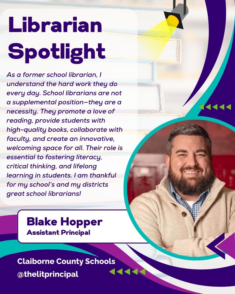 Happy National Library Month! 📚 

Today we are shining the spotlight on <a href="/thelitprincipal/">Blake Hopper</a>! This former librarian shares his insight and love for the library and we couldn't agree more!

Be sure to tag YOUR favorite librarian and give thanks!