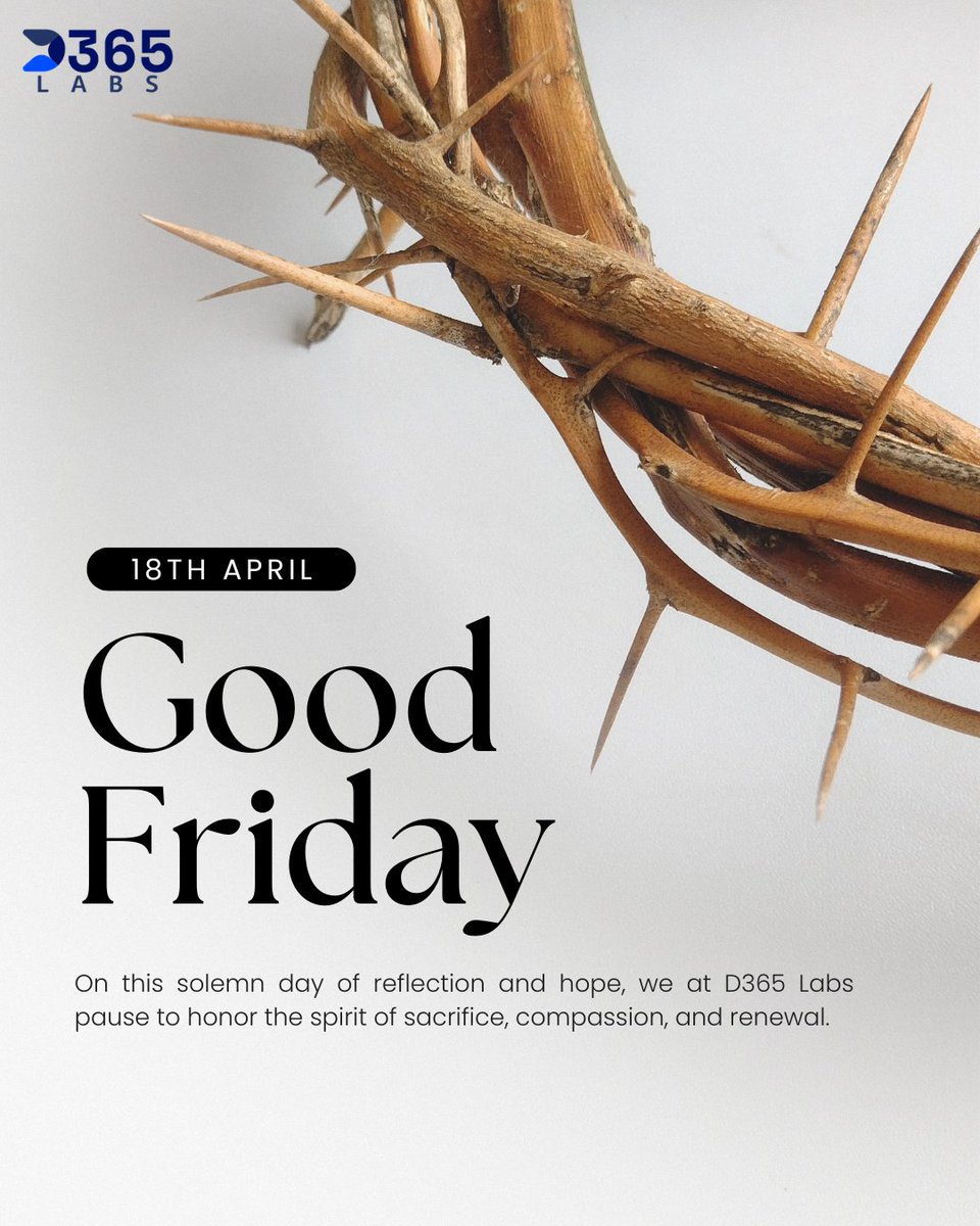d365labs's tweet photo. On this Good Friday, we reflect on the values of sacrifice, compassion, and hope. May this day bring peace to your heart and purpose to your journey.

#GoodFriday #D365Labs #PeaceAndHope #ReflectAndRenew #FaithAndTechnology #BlessedFriday #Gratitude #HopefulHearts https://t.co/W8Xgl7VlzO
