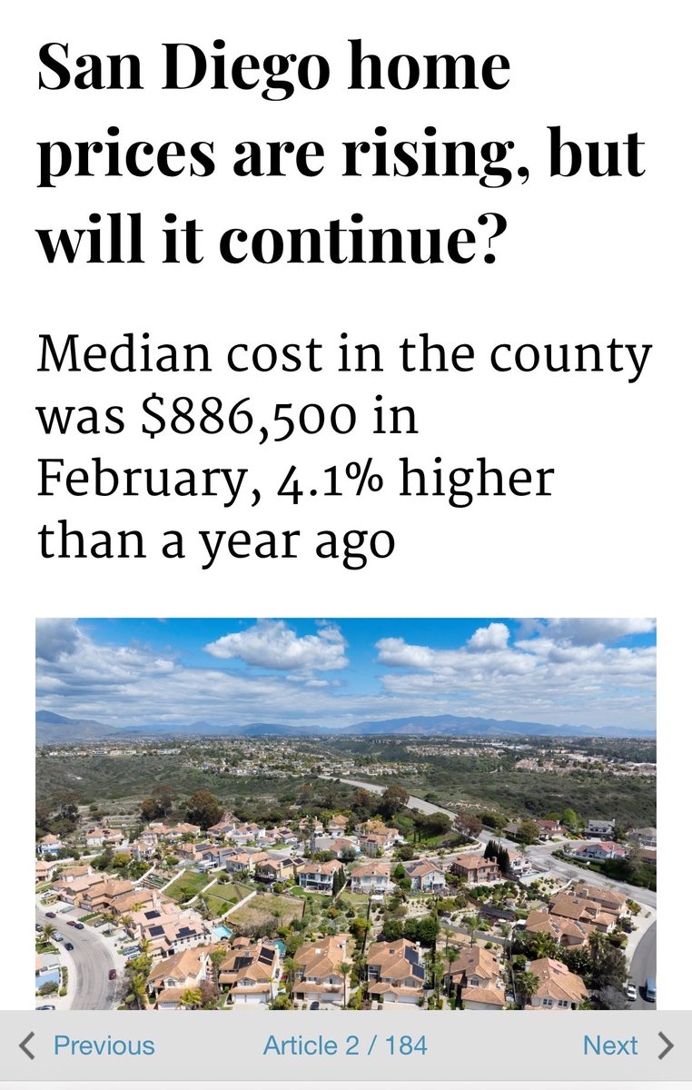 MayorSamAbed's tweet photo. San Diego homes continue to appreciate, building equity to homeowners 🏡 https://t.co/FiuFw8bsLv