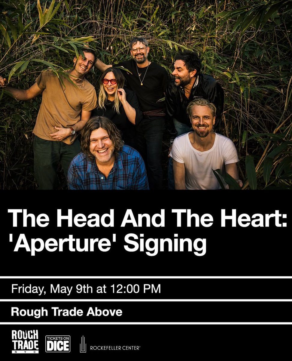 The Head & The Heart (@headandtheheart) on Twitter photo Celebrating the release of Aperture <a href="/RoughTrade/">Rough Trade</a> NYC!
RSVP here:
dice.fm/event/av97x7-t⦠Celebrating the release of Aperture <a href="/RoughTrade/">Rough Trade</a> NYC!
RSVP here:
dice.fm/event/av97x7-tā¦