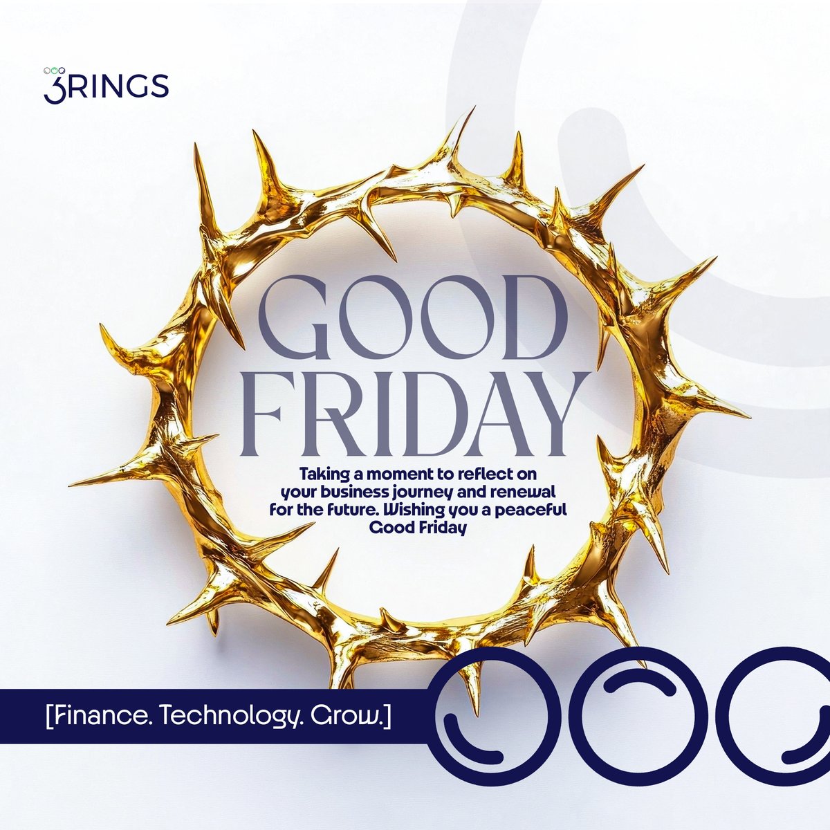 use3rings's tweet photo. Today we pause to reflect.
Good Friday reminds us that renewal comes through reflection and resilience.
Wishing you a peaceful and purposeful day from all of us at 3Rings.
Let’s keep growing. 🌱💼
#GoodFriday #Leadership #GrowthMindset #TechForGood #3Rings https://t.co/oNByE8Qv0a