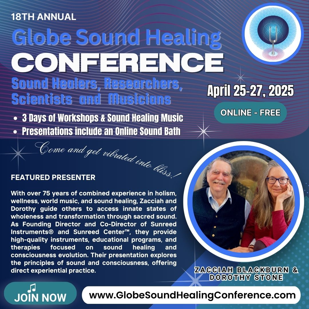 SoundHealingJoy's tweet photo. 18th INTERNATIONAL GLOBE SOUND HEALING CONFERENCE  FREE ONLINE    

April 25-27, 2025  

Join us for ecstatic times!  

To See Details of Workshops and Register go to https://t.co/wjwWCE6mbT

#online #free #soundhealing #conference #register #soundhealing #meditation #soundbath https://t.co/Sz7H8KROdx