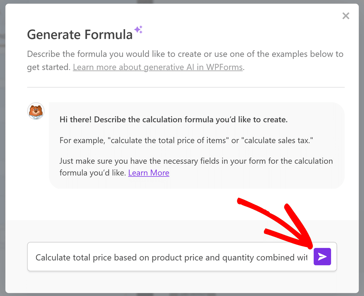 Imagine this: Instead of spending hours figuring out how to calculate shipping costs based on weight and distance, you just type “Calculate shipping cost based on package weight and delivery zip code” into the AI chat.

WPForms’s (<a href="/easywpforms/">WPForms</a>) Calculations addon has now made it