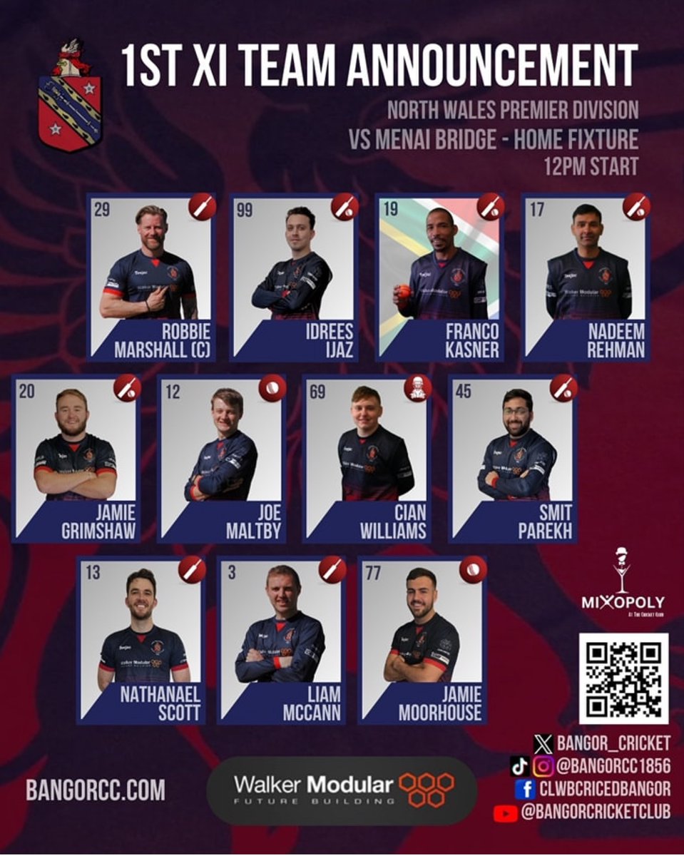 bangor_cricket's tweet photo. 🚨Here we go 🚨
The wait for the opening games of the season is over!
Our 1st XI take on local rivals Menai Bridge @Ty Newydd.
Meanwhile our second XI face a tough trip to @HawardenParkCC.
Two exciting fixtures, please come show your support for both our teams.
#itsachoice https://t.co/hEr5KPwjKJ