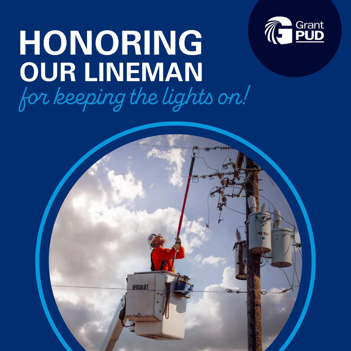 Happy National Lineman Day to our amazing Grant PUD linemen! They brave storms, climb poles, and keep our lights on no matter what, 24/7. These hometown heroes power Grant County with heart and hustle. Let’s give them a big shoutout—share your thanks below! #NationalLinemanDay