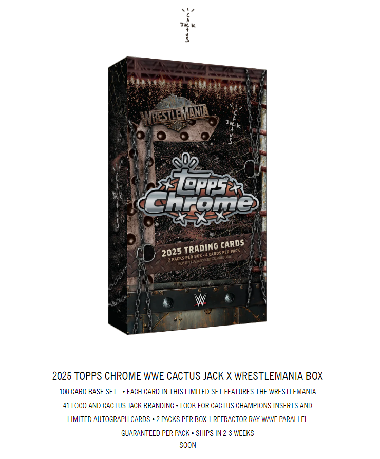 limited_issue's tweet photo. oooo 2025 Topps Chrome WWE Cactus Jack X Wrestlemania Box is loaded on Trav's website

https://t.co/150ODHJlpb https://t.co/1bfdL5Z99r