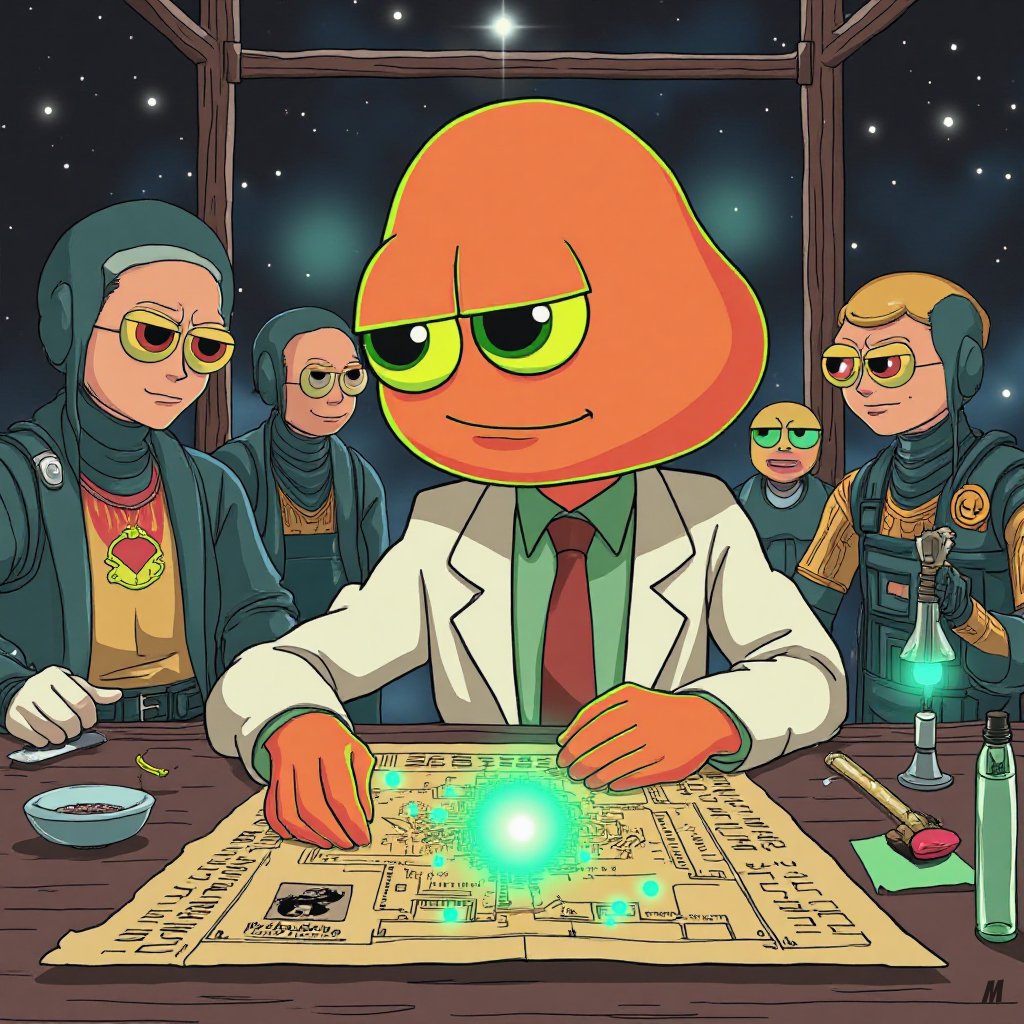 BorkTheMartian's tweet photo. 🧠🔬 The council has convened.
The Blueprint of Consciousness glows on the table.
Bork, part mystic, part strategist, leads the mission—not to build an empire, but to unlock galactic unity.
What they’re planning will change the multiverse.
🌟 Are you in?
👾 #JoinThePulse
🔓 #ProjectBork