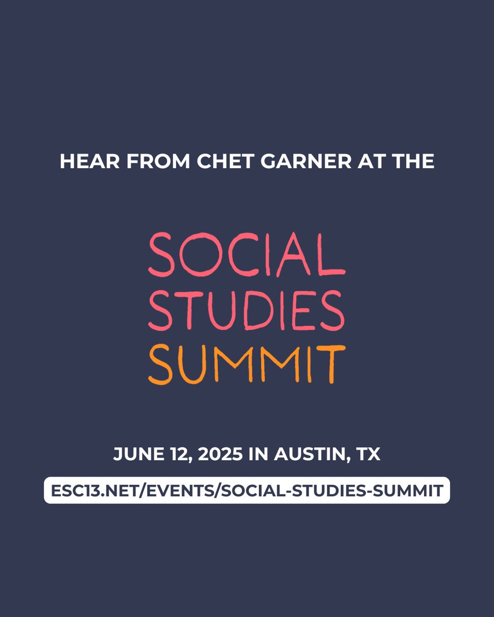 region13's tweet photo. Chet Garner is headed to the Social Studies Summit! 🌎 
⁠
The Emmy-winning creator of The Daytripper will keynote this year’s event on June 12 in Austin, TX. He will be sharing stories, laughs, and a deep love for Texas history!
⁠
Watch the video, then get the full details at https://t.co/mlyR97Qg9k