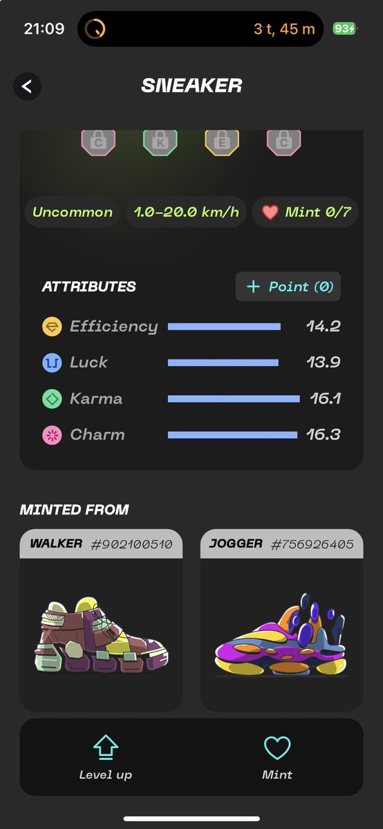 I just hit an amazing mint! There was a 0.09% chance to hit both Trainer and UC from this mint 🤯 it’s listed on the MP for 73449 gmt! Currently the cheapest Trainer with E socket. Help me share🥳 #StepnGO <a href="/Stepnofficial/">STEPN GO</a> <a href="/Super_Taxy/">Super_Taxy</a> <a href="/CioSilv/">CioSilv #STEPNEMBER4 👀</a> <a href="/u_stepn/">U@STEPN</a> <a href="/iuriibetin/">iGo4You l STEPNer ⚡️🇺🇦</a> <a href="/t2_stepn/">t2@STEPNエンジニア</a>