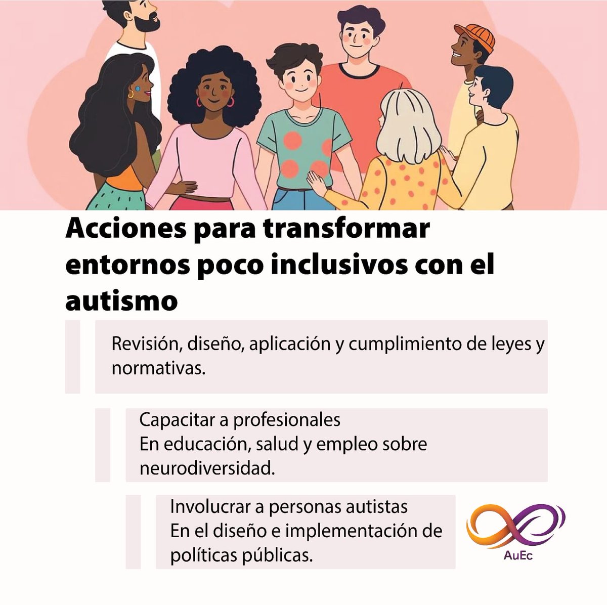AutistasEc593's tweet photo. La transformación del entorno para responder a las demandas y necesidades de las personas autistas beneficia a toda las personas https://t.co/FVNAkT3UOM