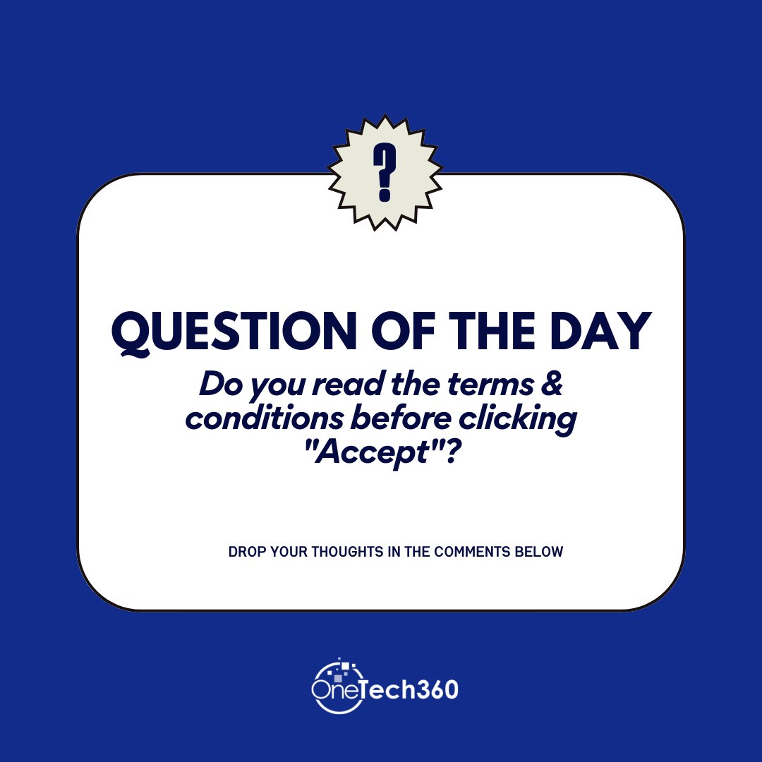 MrWDuvet's tweet photo. How many of us hit "Accept" without reading those Terms &amp; Conditions? 🙋‍♂️🙋‍♀️

But what if there’s hidden stuff in there? Like access to data you didn’t agree to. Imagine signing a form without reading it—same thing!

#Cybersecurity #DataPrivacy #StayInformed #Onetech360 https://t.co/kXaTZAYfG0