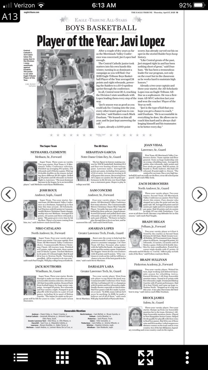 North Andover High Boys Basketball (@naknightshoop) on Twitter photo Congrats to Senior Niko Catalano on being named to the Eagle Tribune Super Team. <a href="/NA_Athletics/">Scarlet Knights</a> Congrats to Senior Niko Catalano on being named to the Eagle Tribune Super Team. <a href="/NA_Athletics/">Scarlet Knights</a>